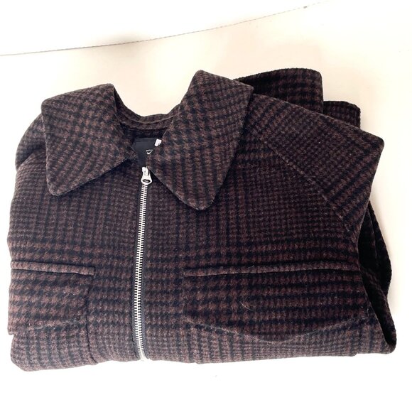 Rails Cheyenne Houndstooth Zip Jacket Brown Wool Blend Womens S - Picture 9 of 13